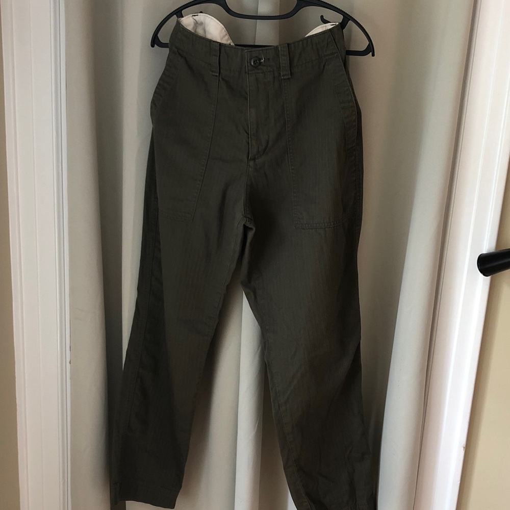 Abercrombie & Fitch Men's Olive Green Tweed Cargo Pants